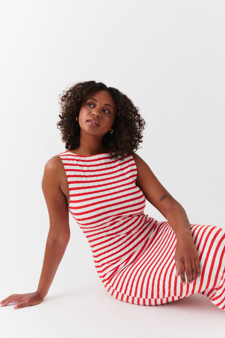 Boatneck rib dress
