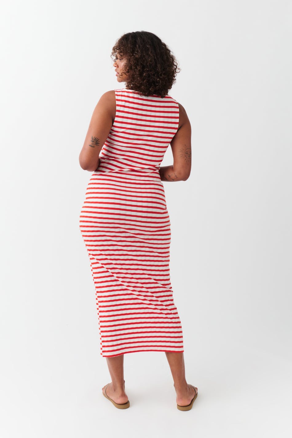 Boatneck rib dress
