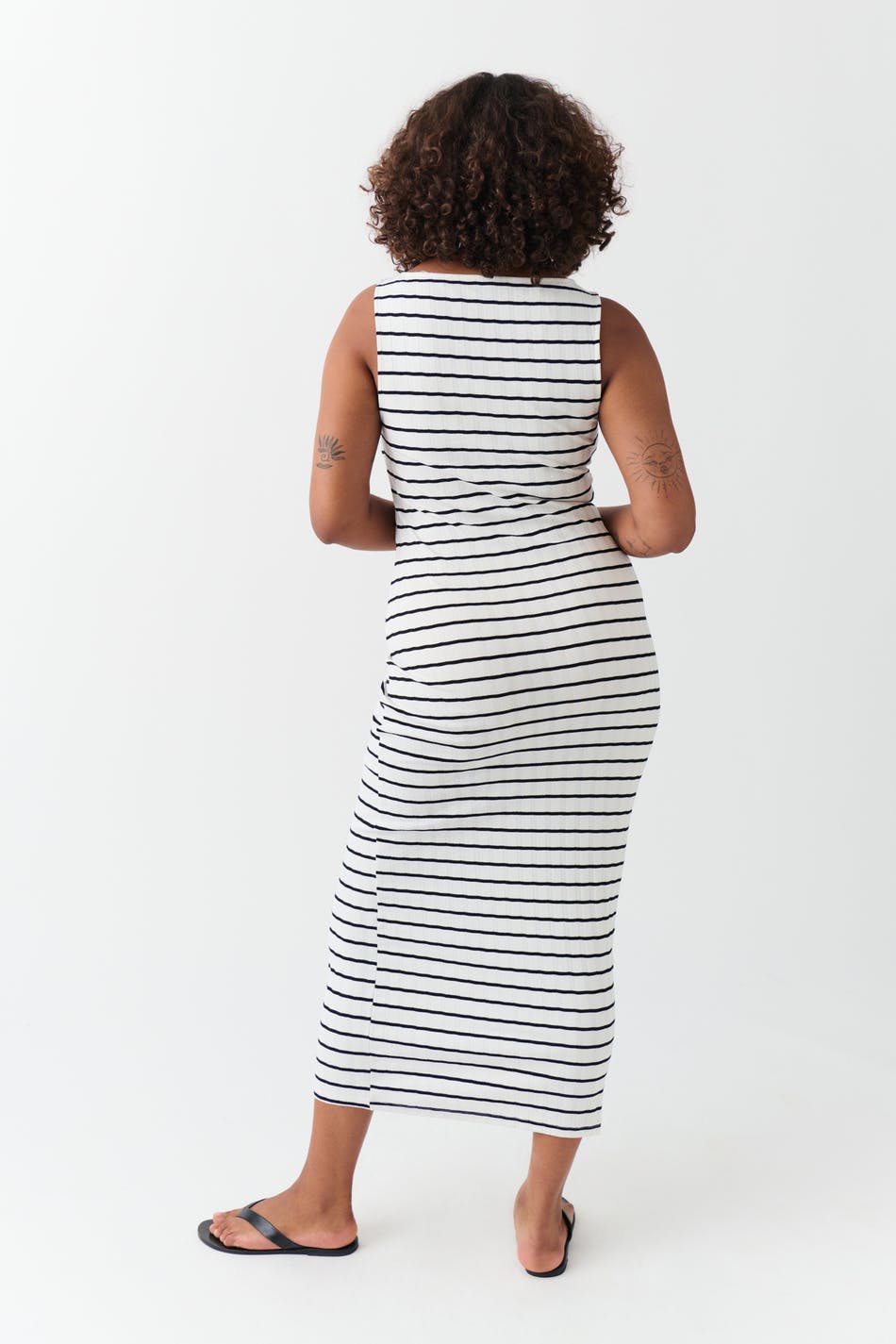 Boatneck rib dress