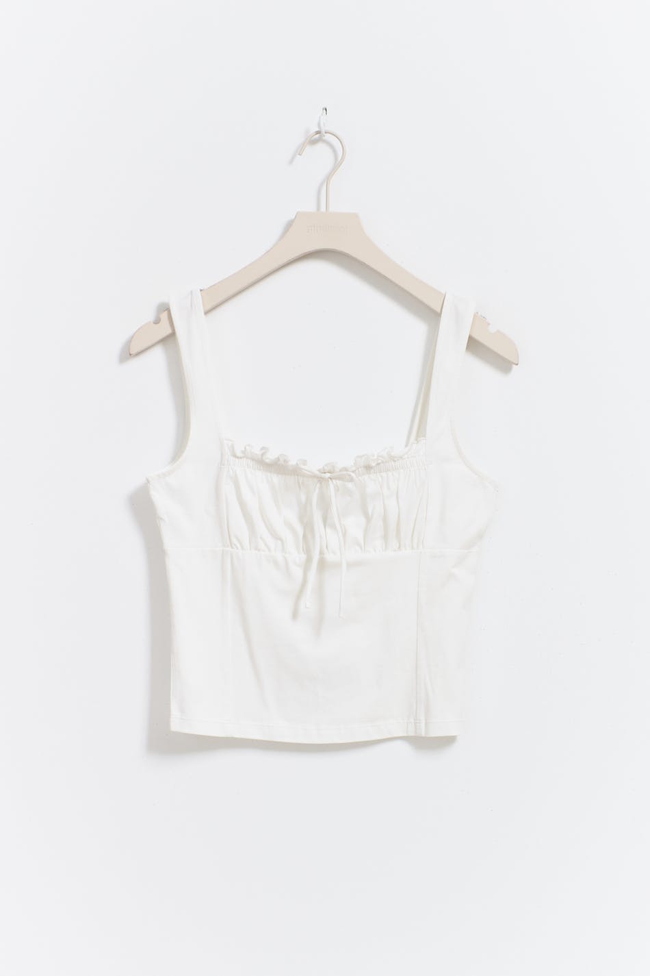 Gathered square neck singlet