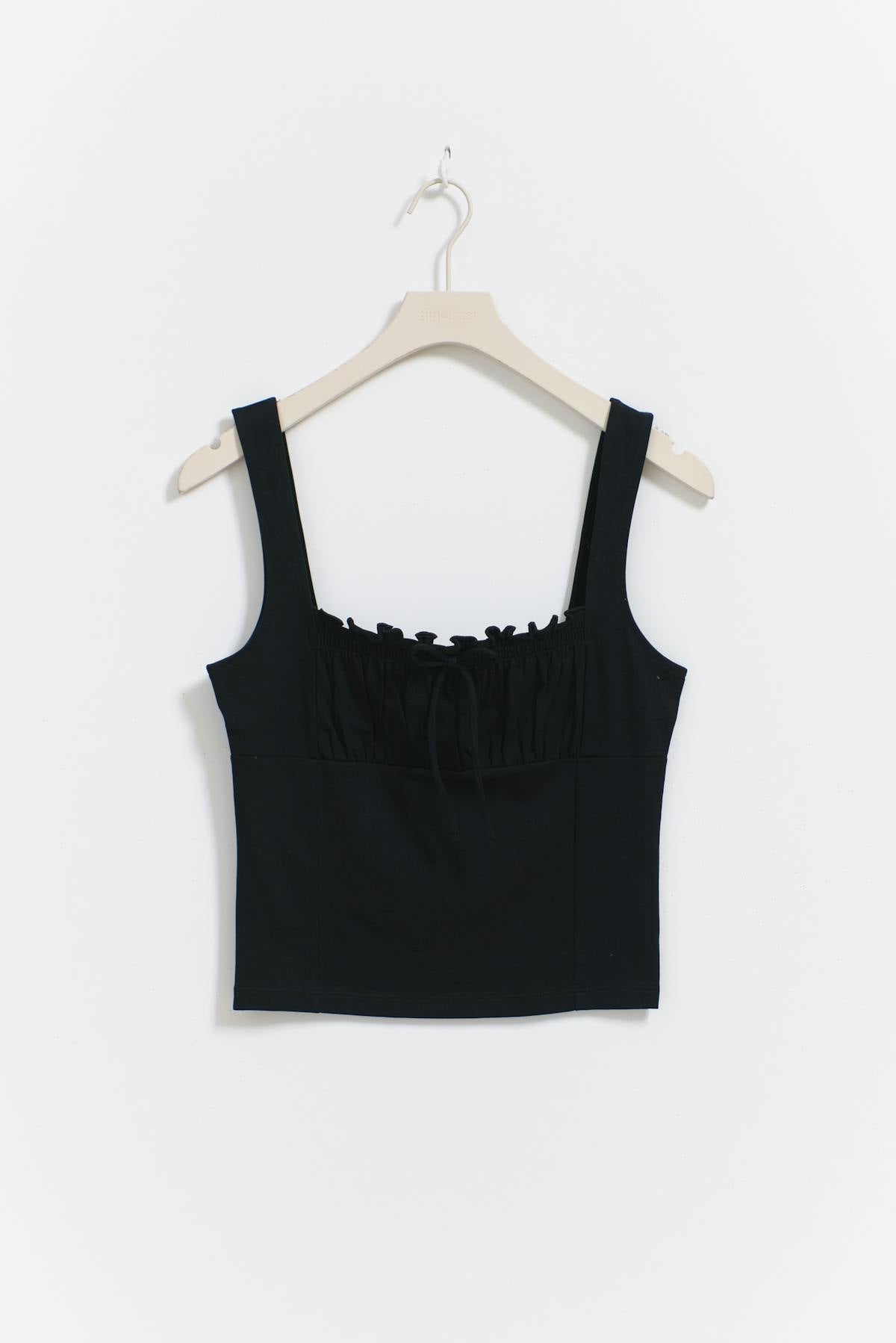 Gathered square neck singlet