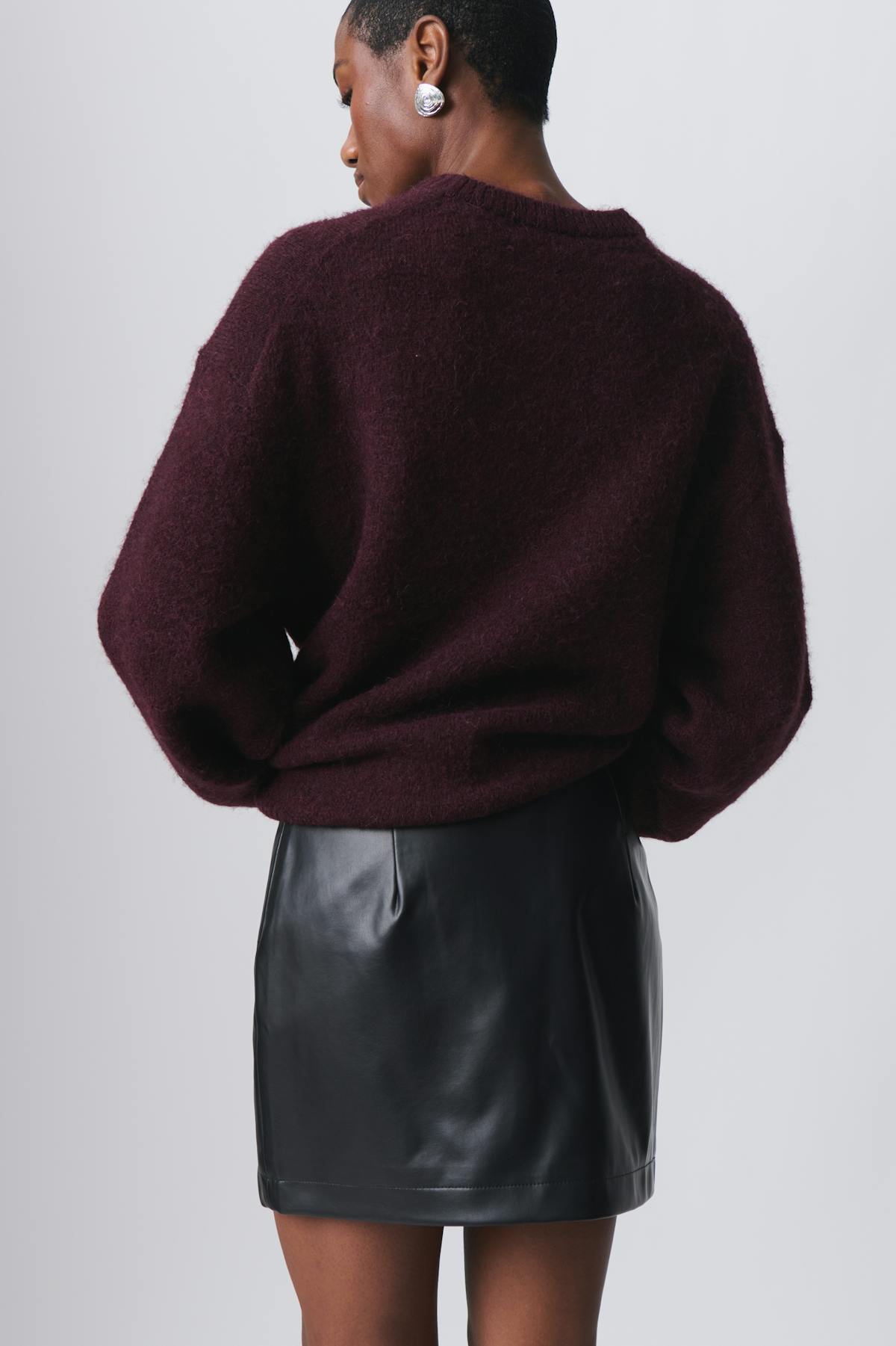 mini wrap pu skirt