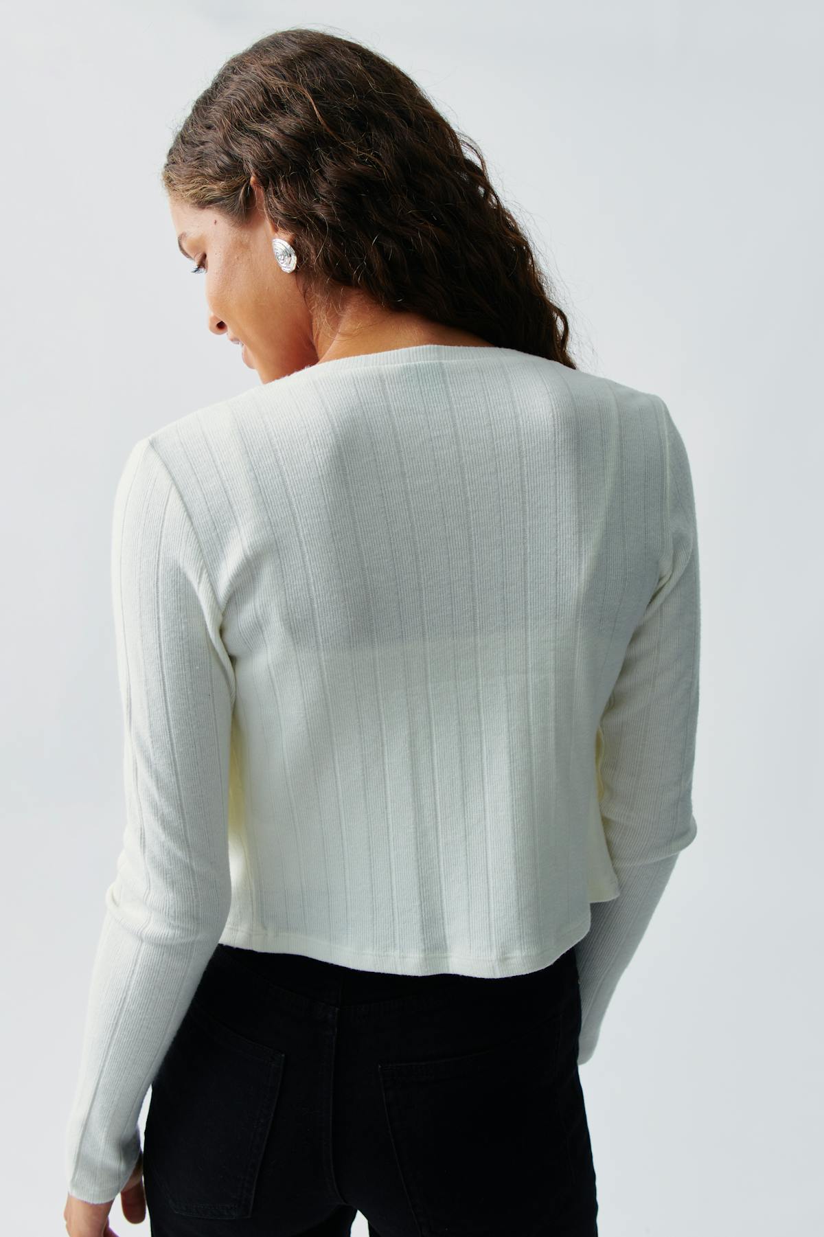 Rib cardigan set