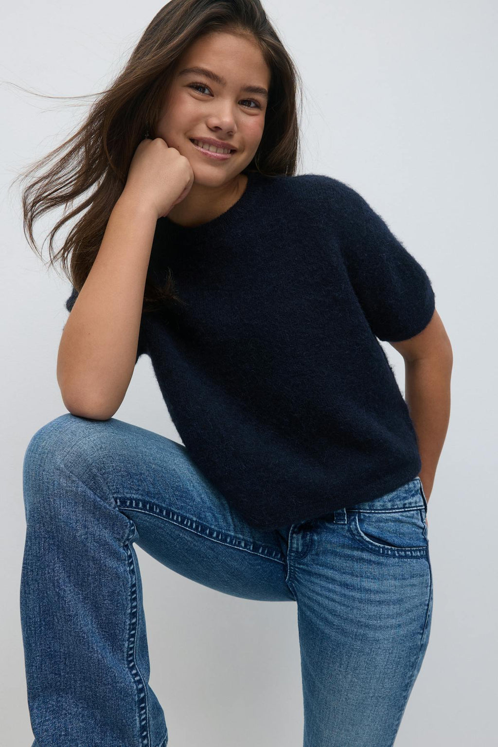 Y kn short sleeve top