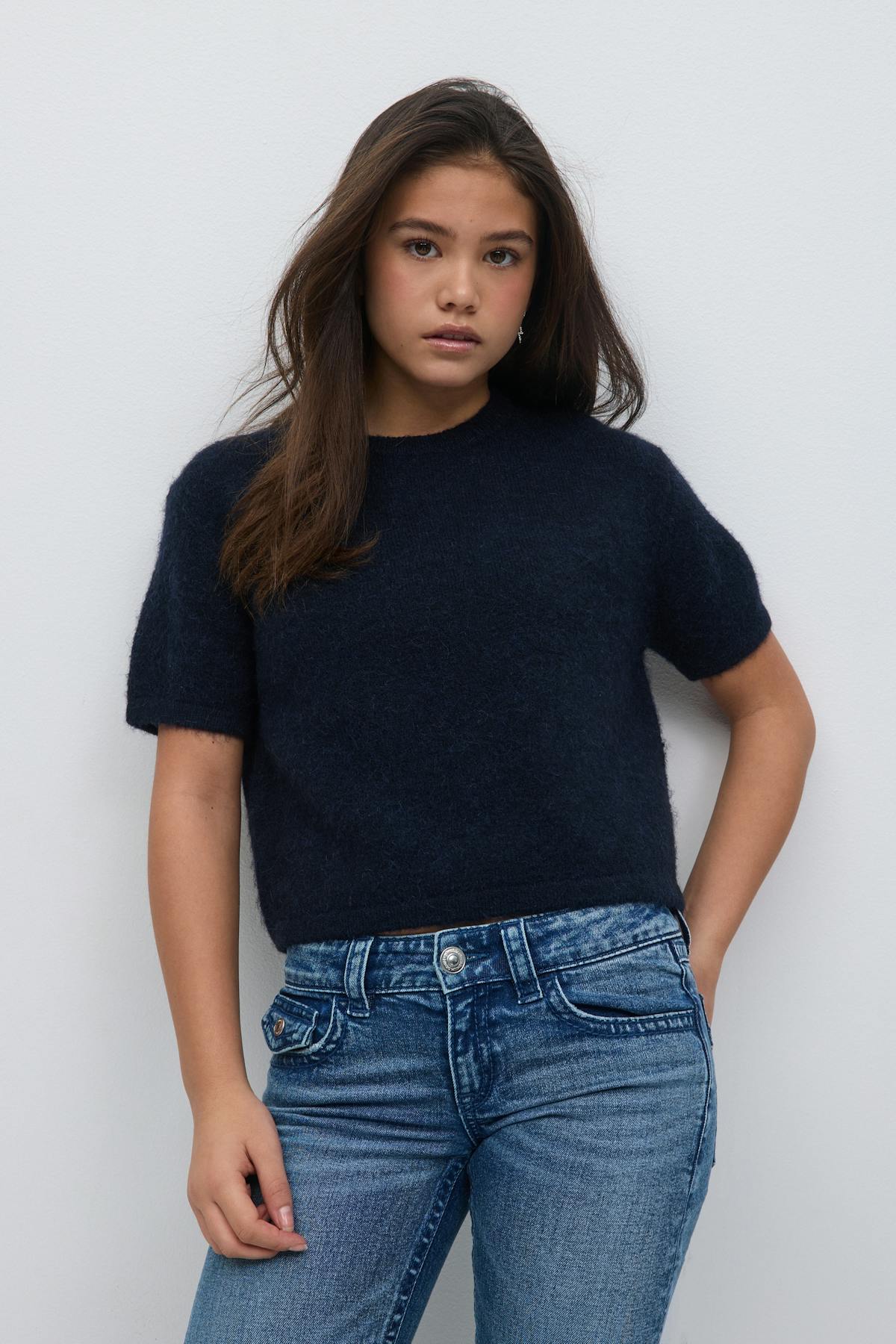 Y kn short sleeve top