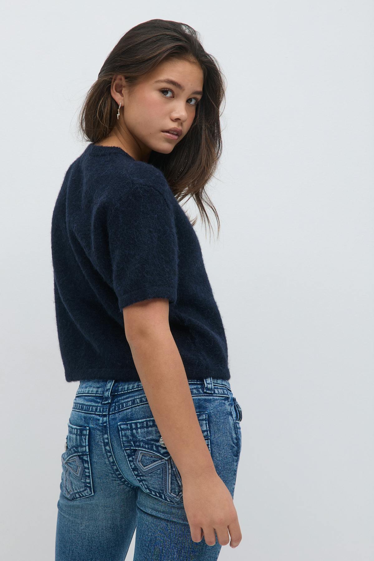 Y kn short sleeve top