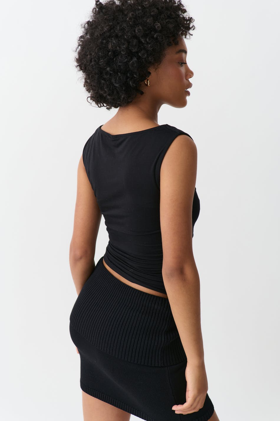 Knitted folded down skirt