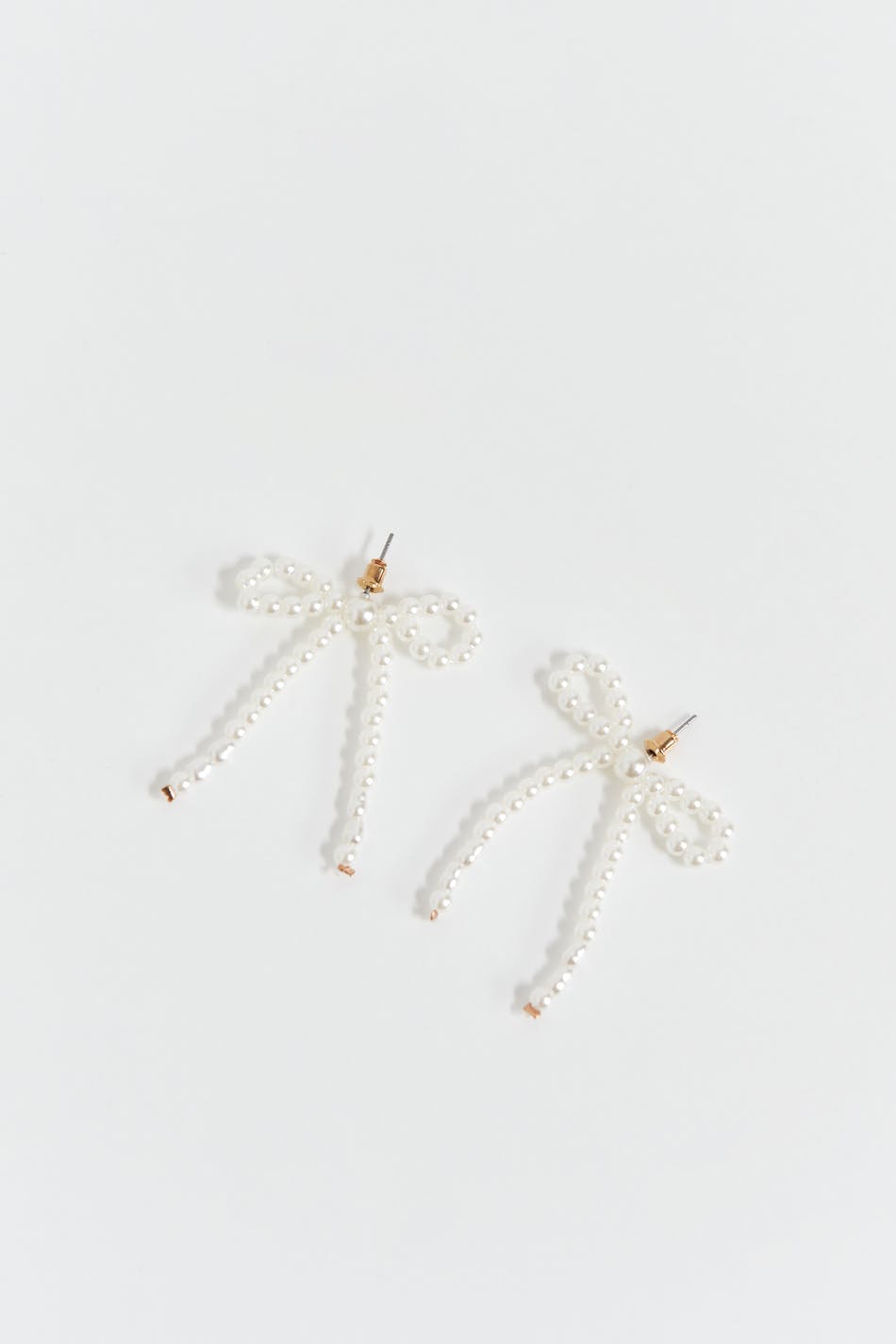 pearl bow earrings