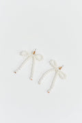 pearl bow earrings