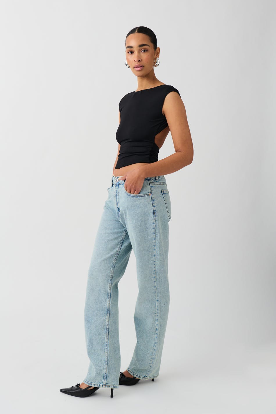 Soft touch open back top