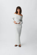 Knitted folded down skirt