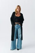 Long knitted cardigan