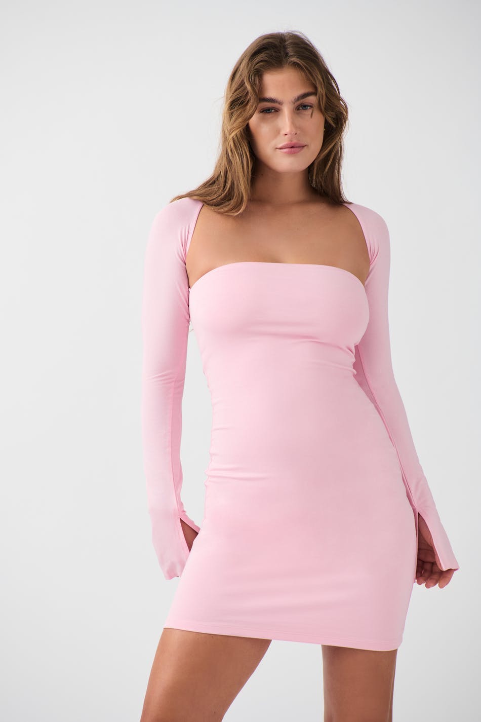 Square neck mini dress
