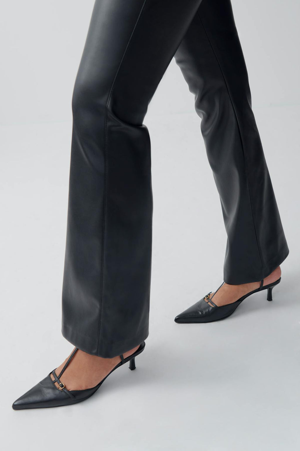 Pu bootcut trousers