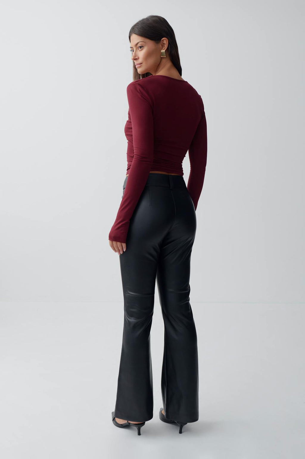 Pu bootcut trousers