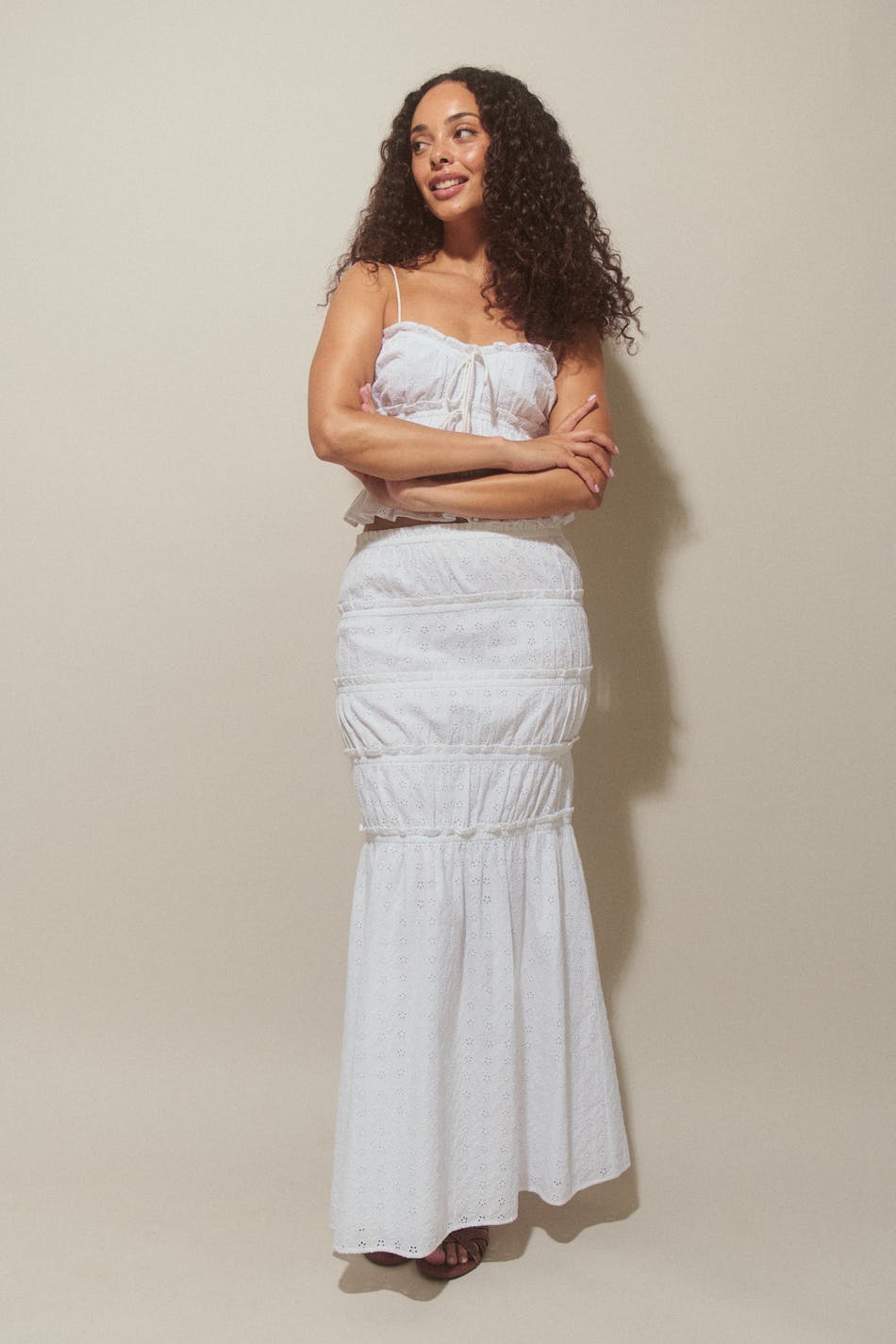 Gathered frill skirt