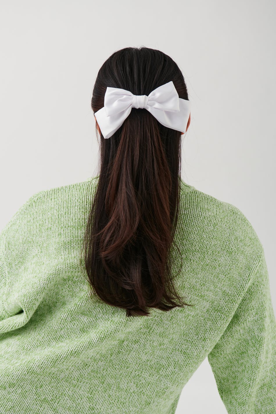 Satin bow hair clip
