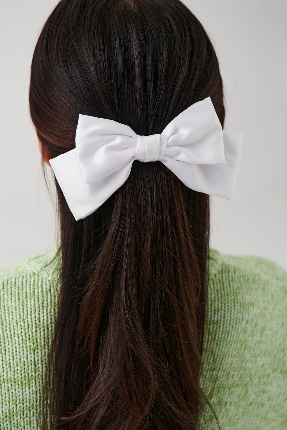 Satin bow hair clip