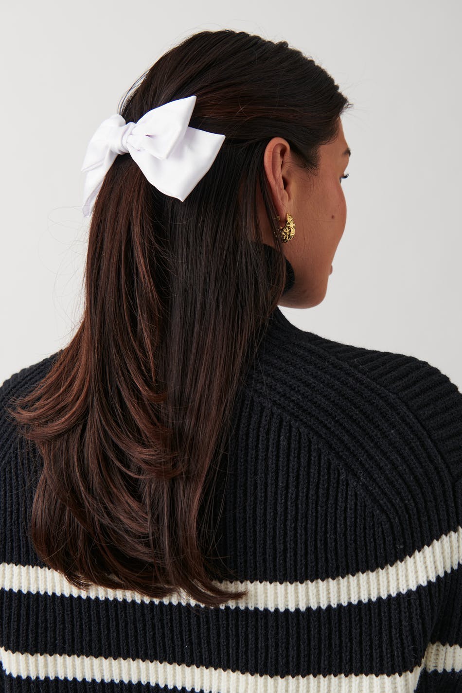 Satin bow hair clip