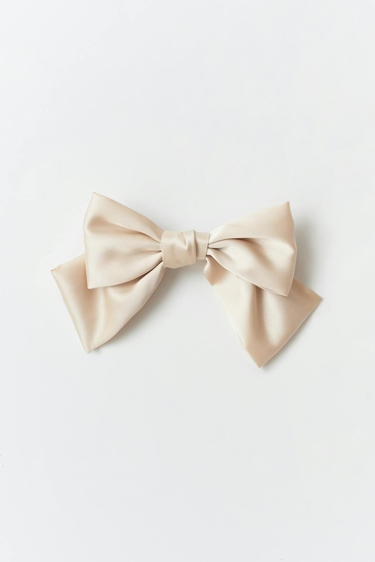 Satin bow hair clip