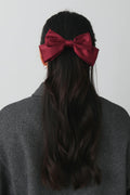 Satin bow hair clip