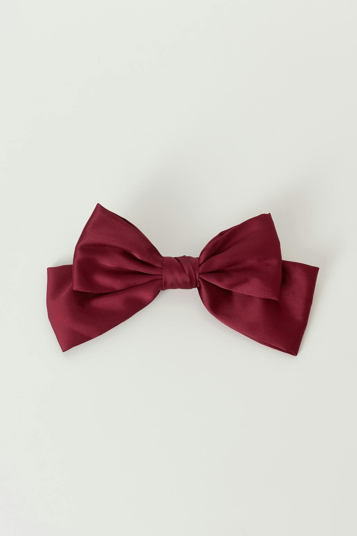 Satin bow hair clip