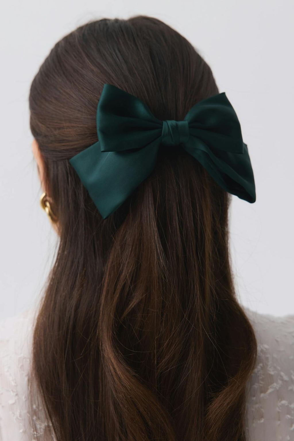Satin bow hair clip