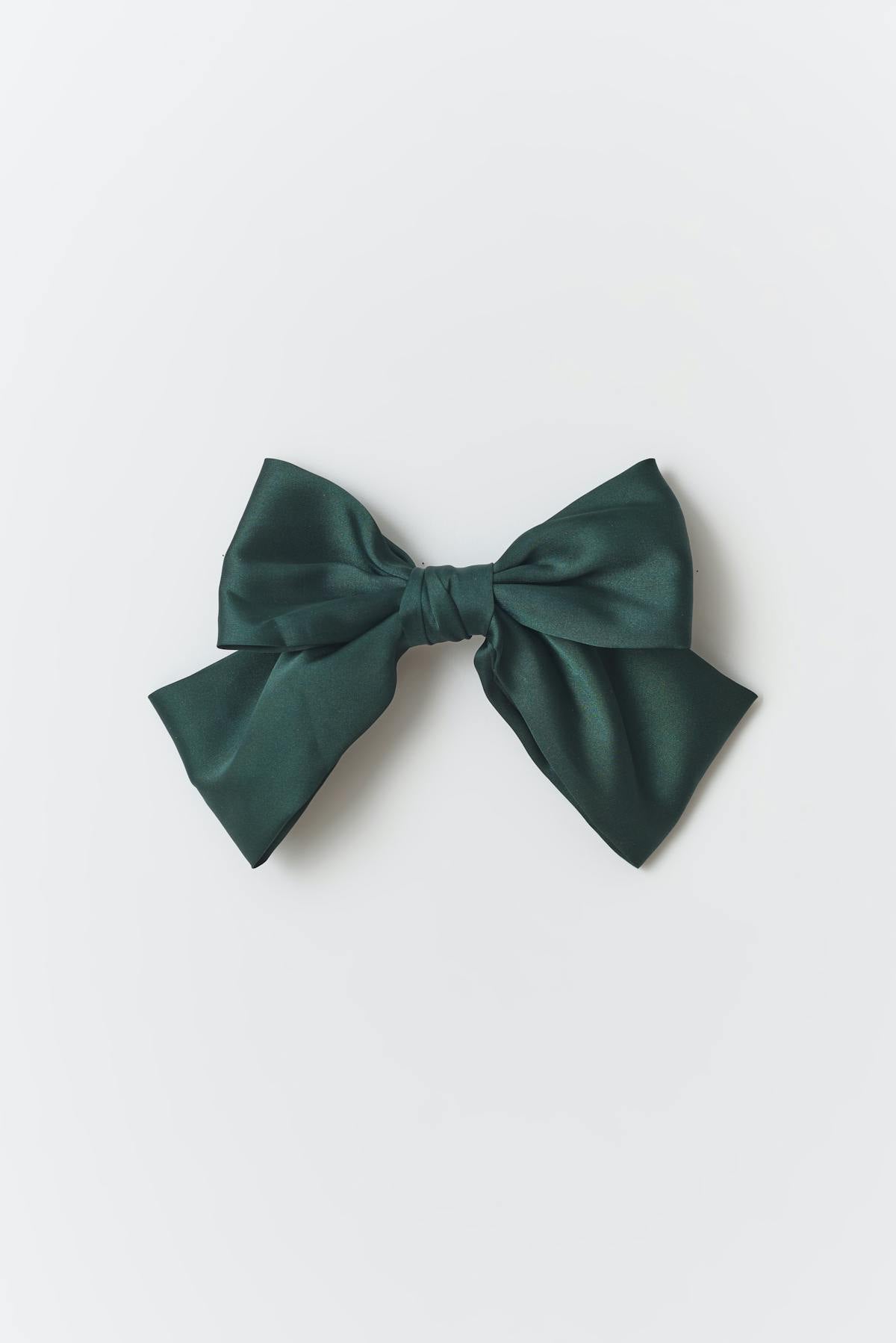 Satin bow hair clip