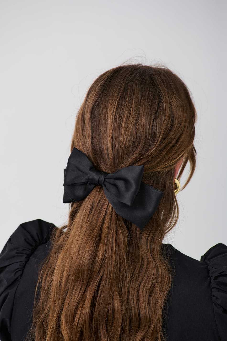 Satin bow hair clip