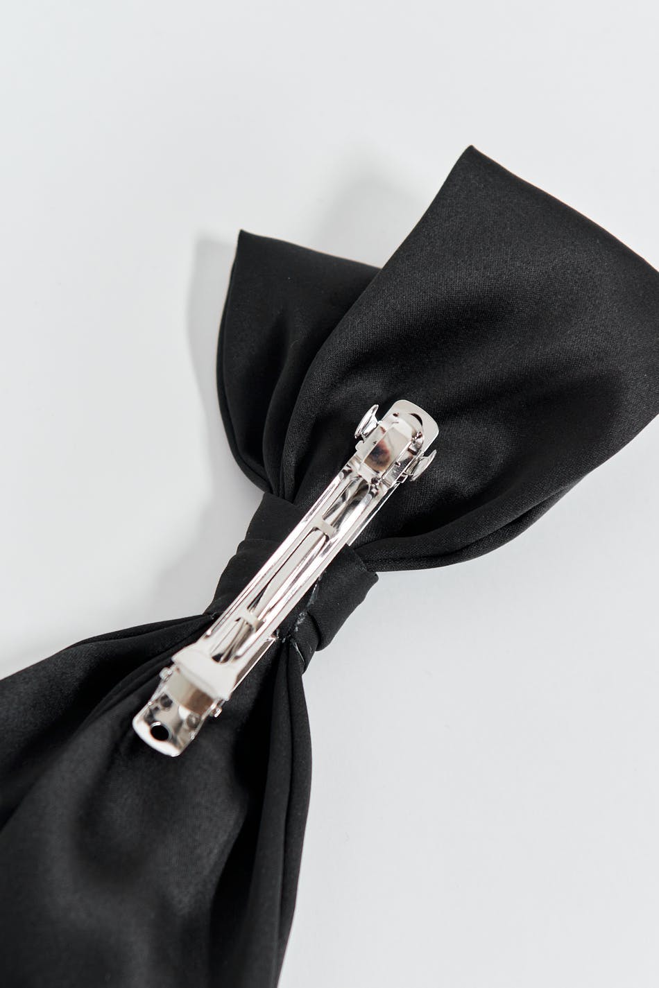 Satin bow hair clip