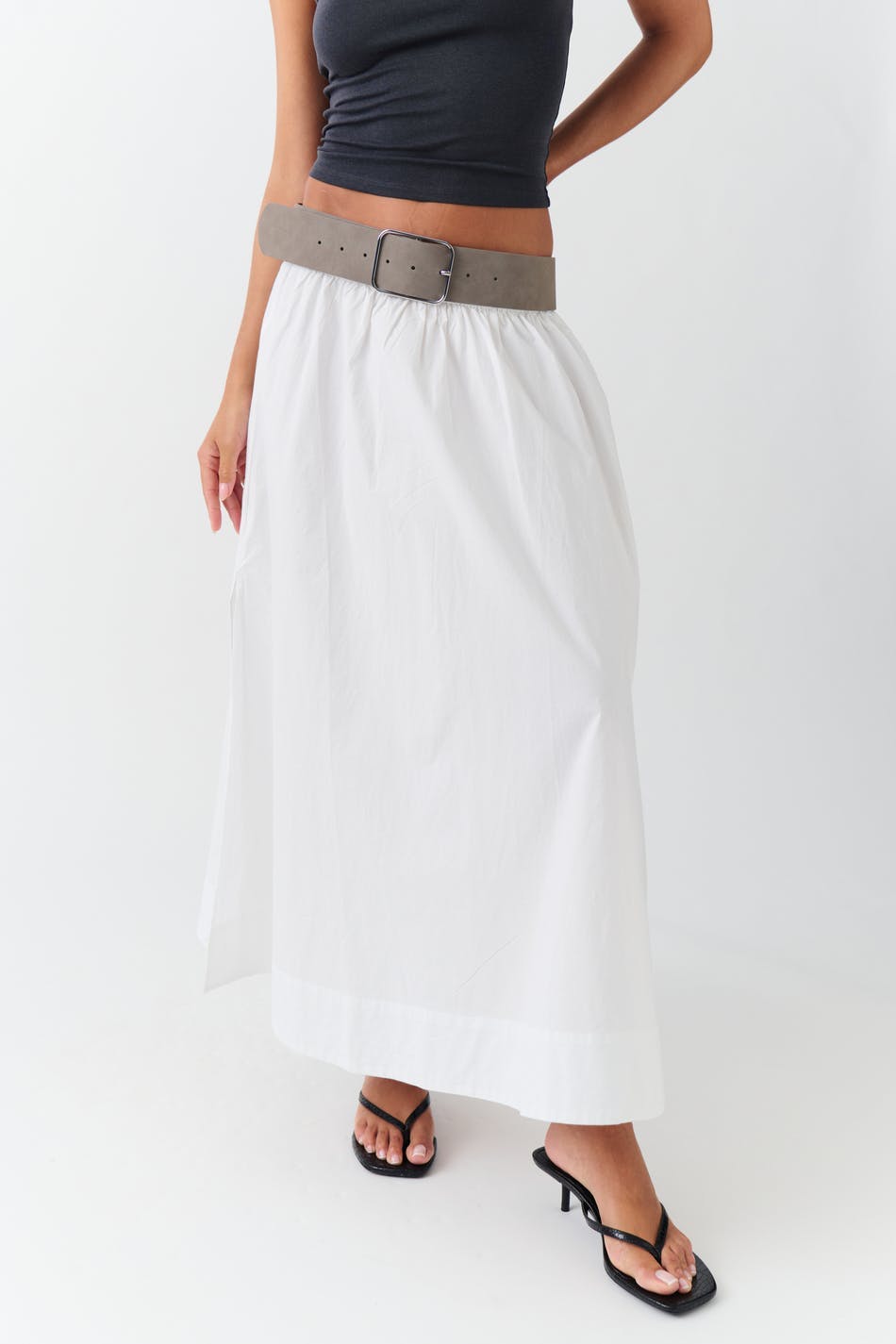 Wide suede belt