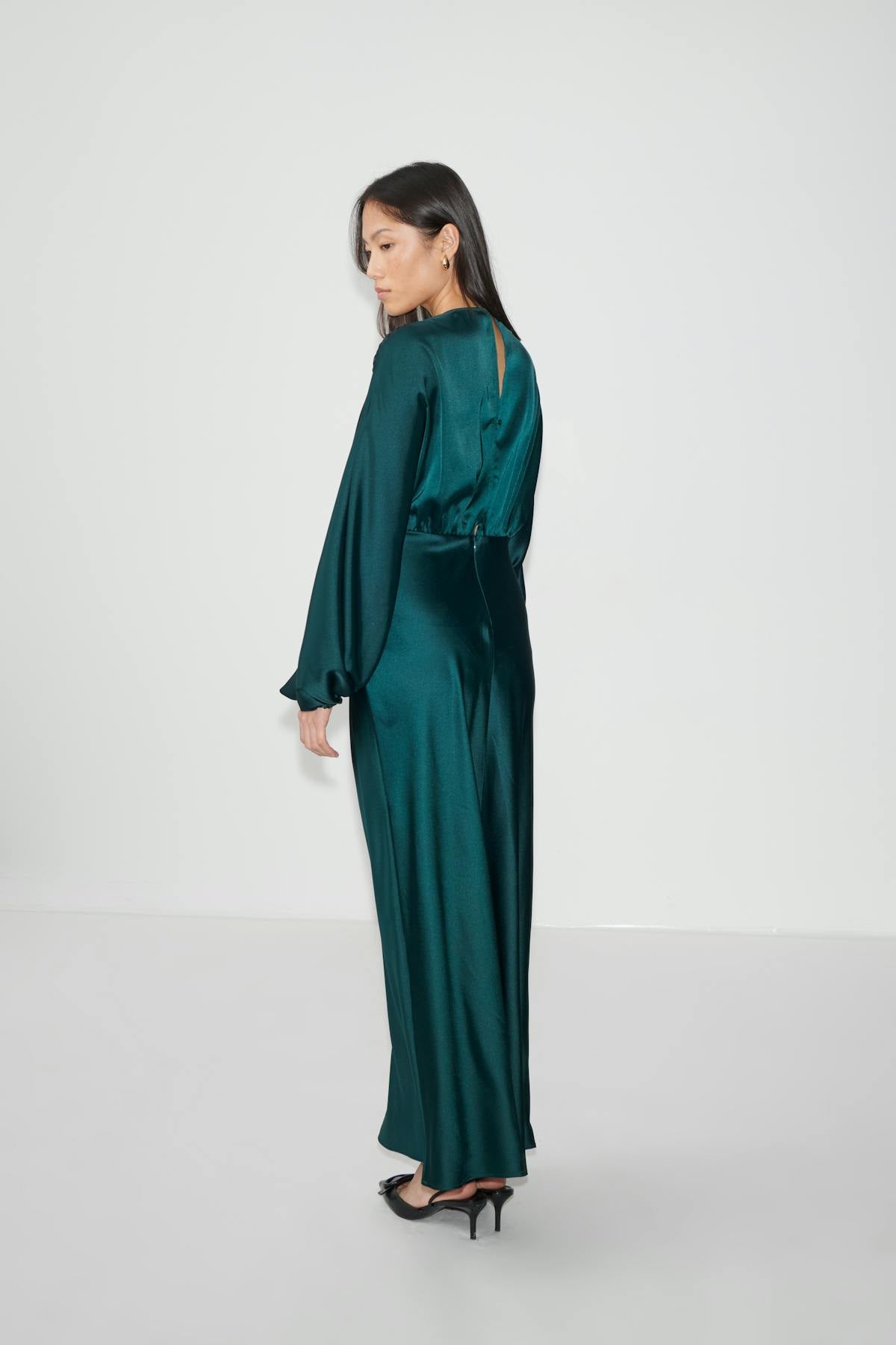 satin midaxi dress
