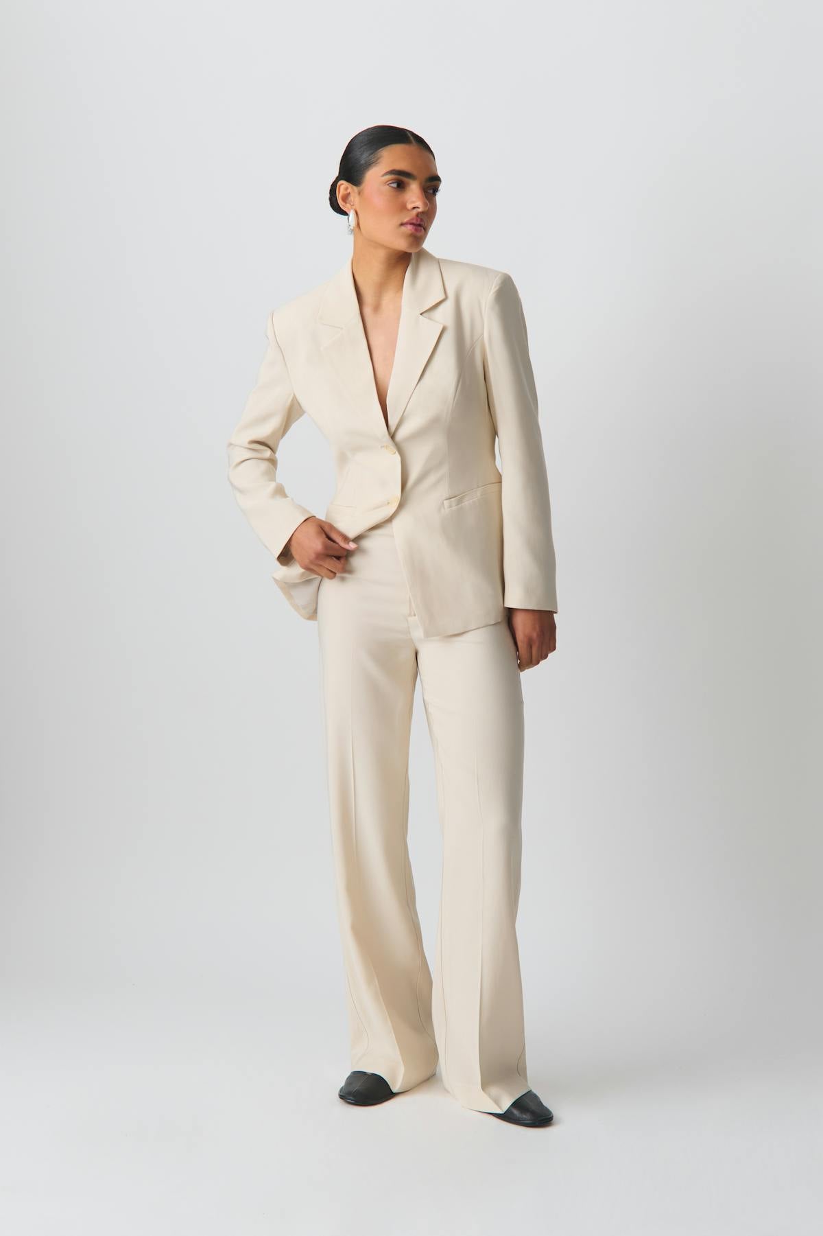 Straight viscose trousers