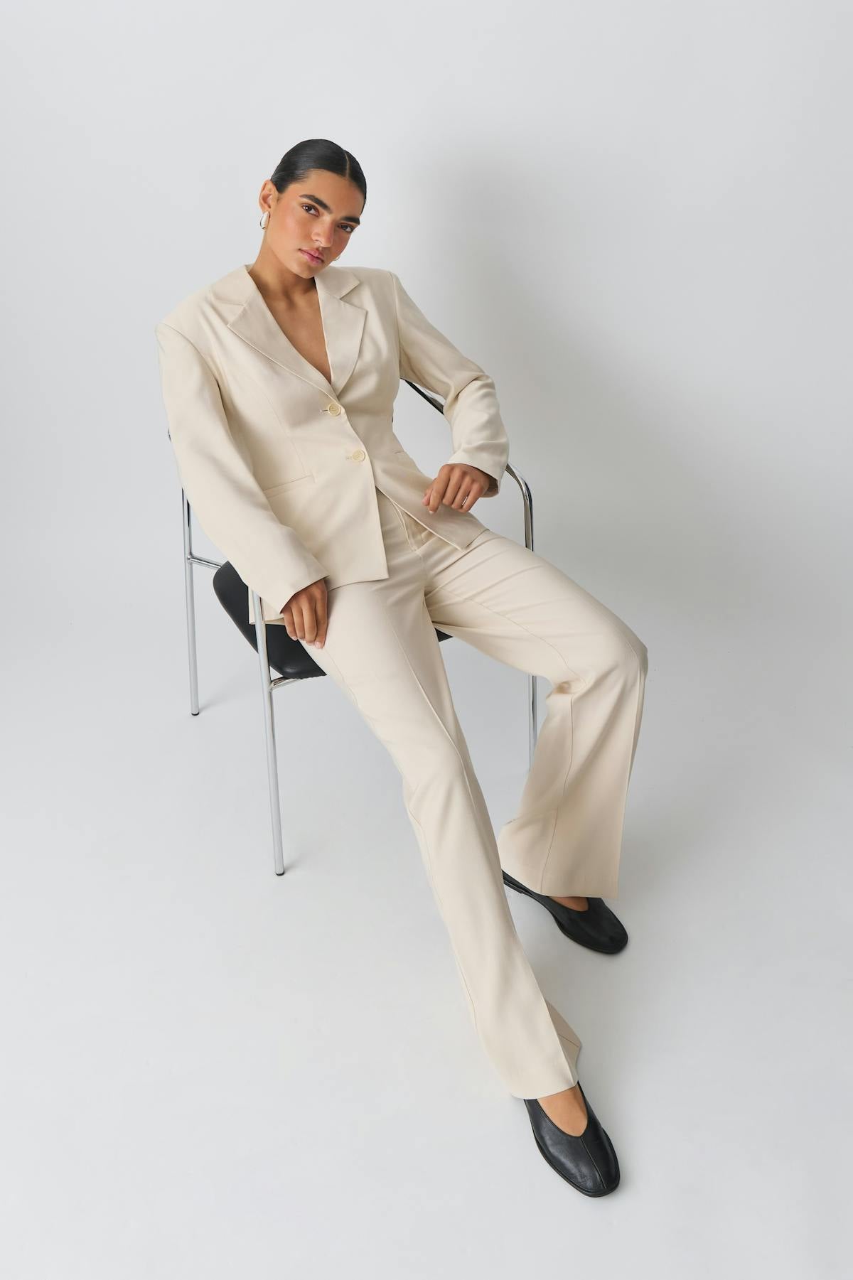 Straight viscose trousers