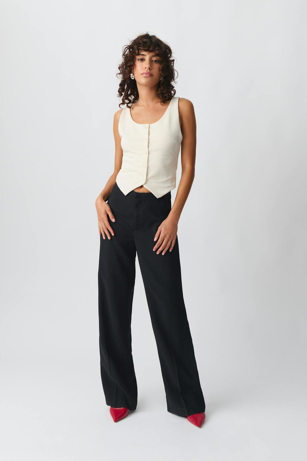 Straight viscose trousers