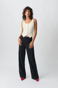 Straight viscose trousers