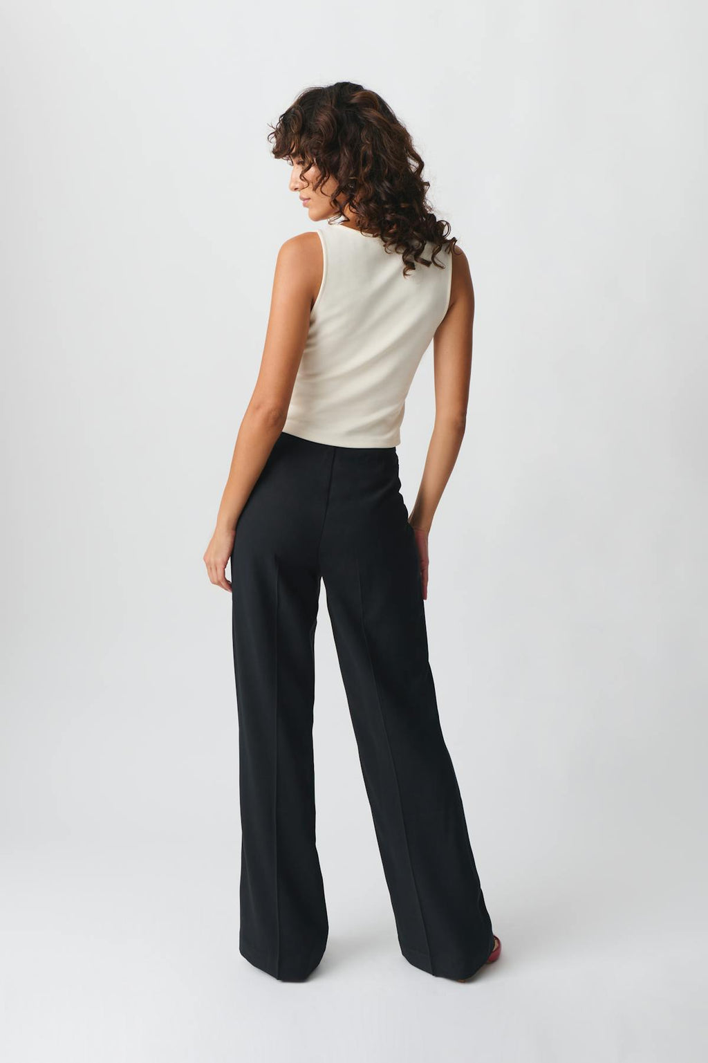 Straight viscose trousers
