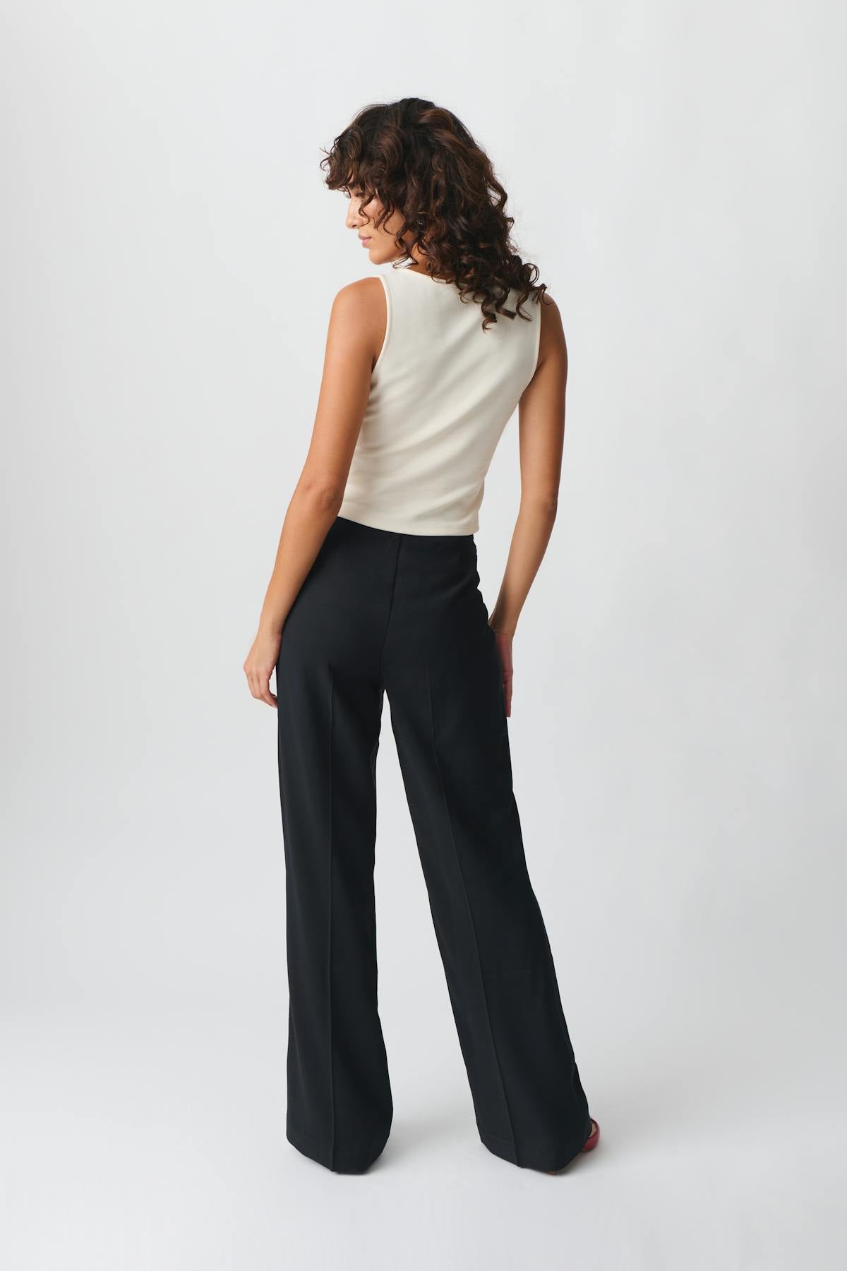 Straight viscose trousers