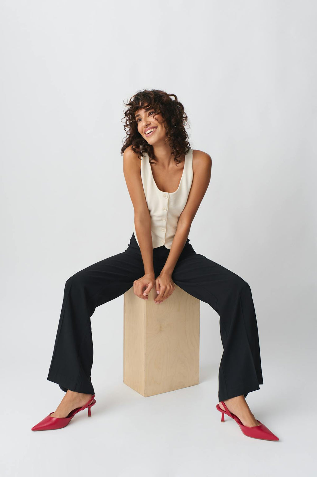 Straight viscose trousers