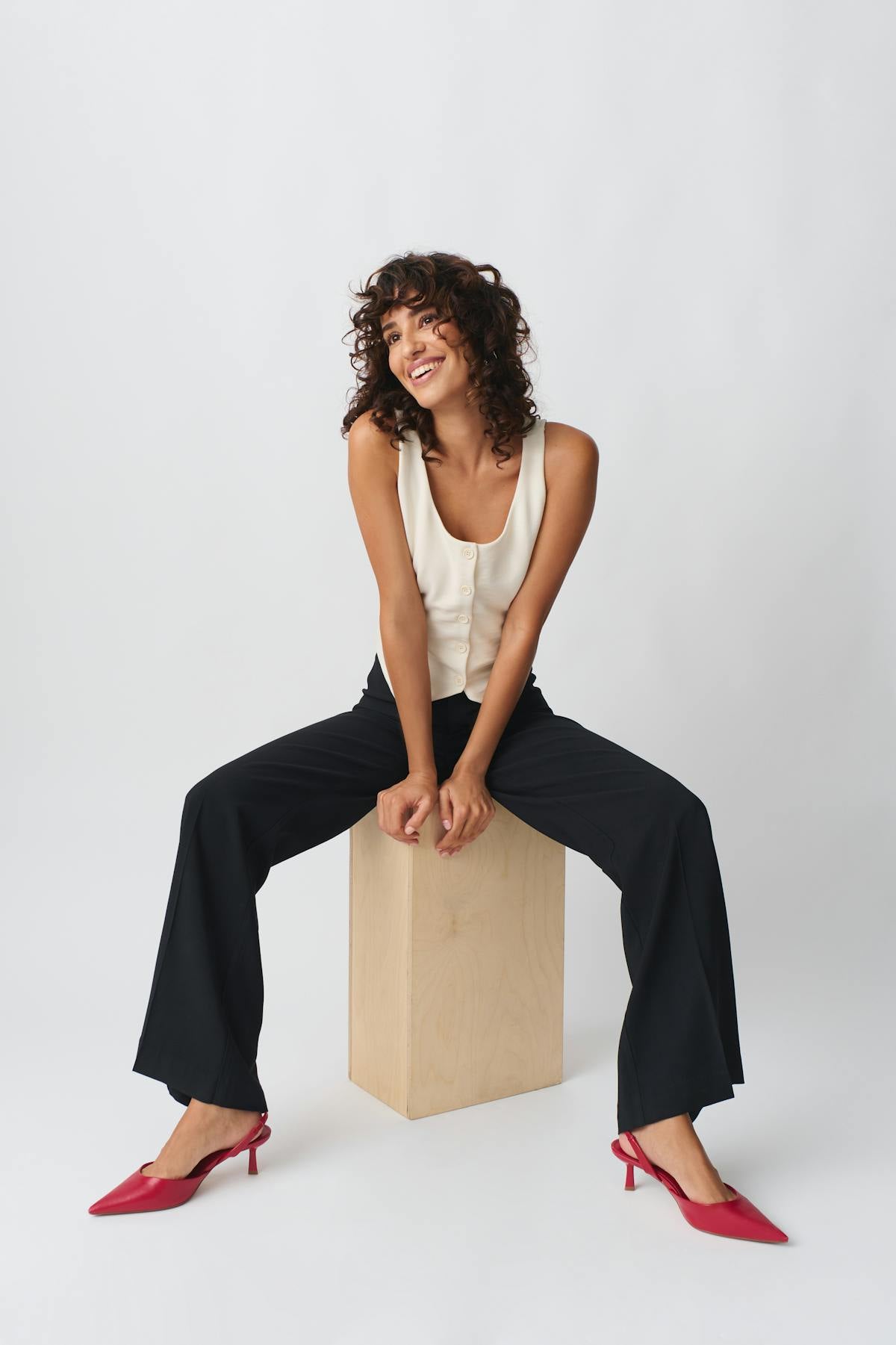 Straight viscose trousers