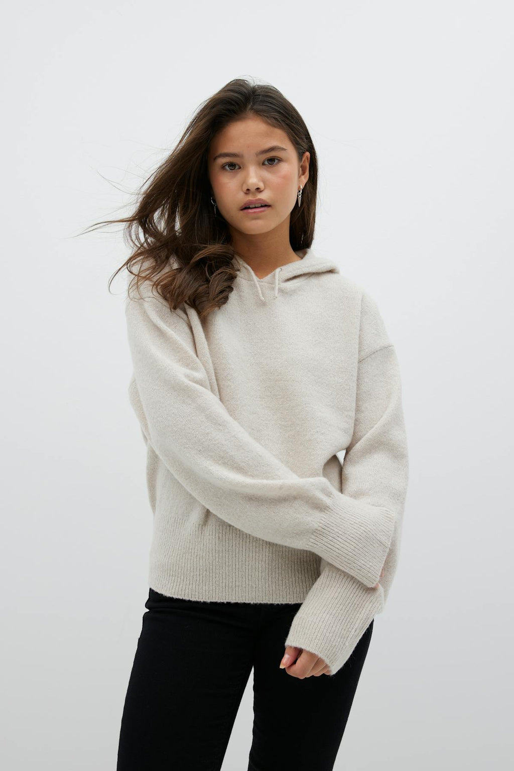y soft knitted hoodie