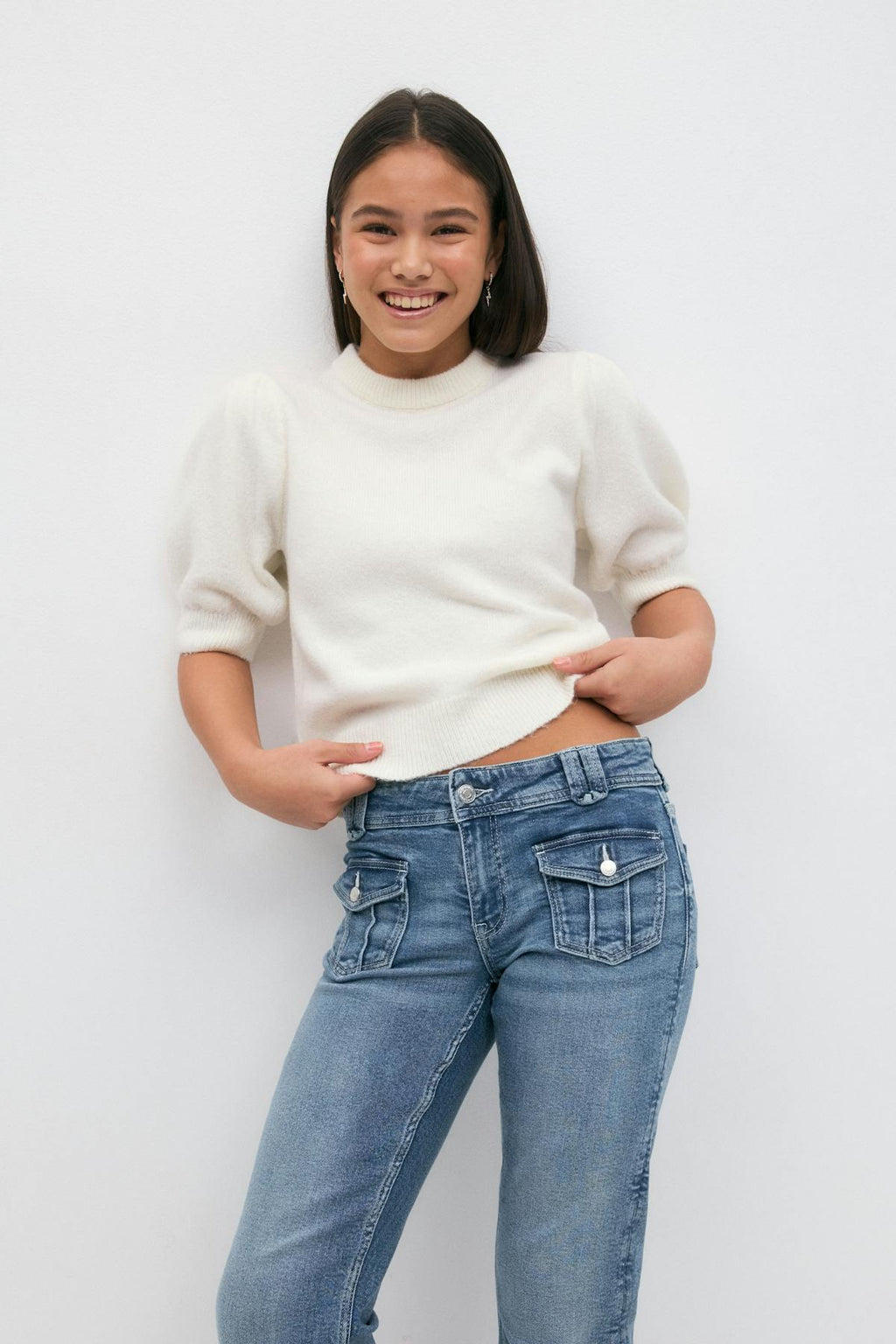 Y kn cropped sleeve top