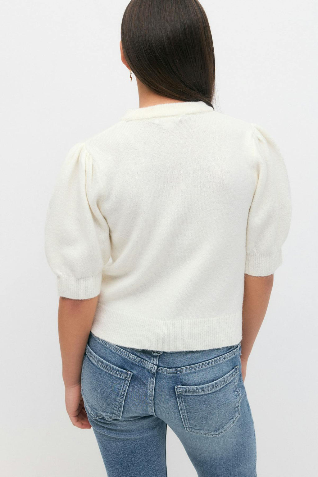 Y kn cropped sleeve top