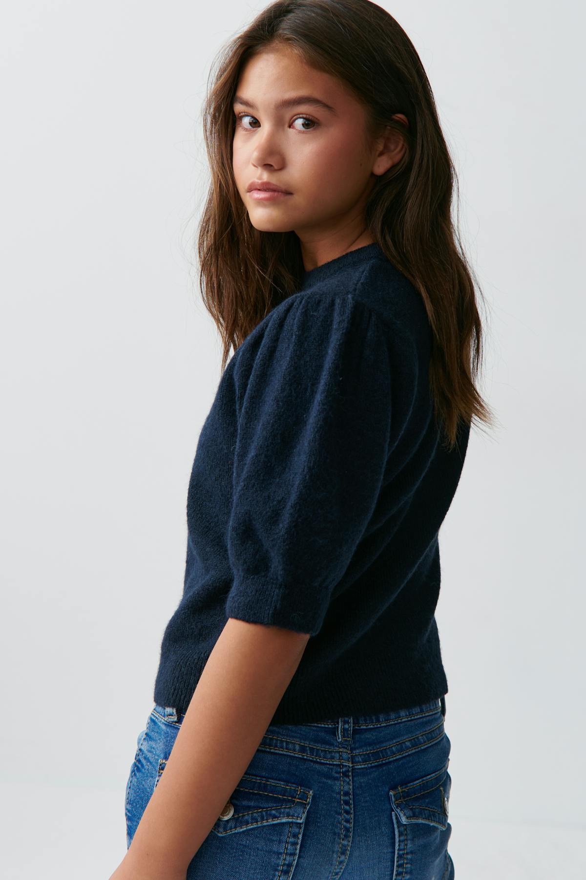 Y kn cropped sleeve top