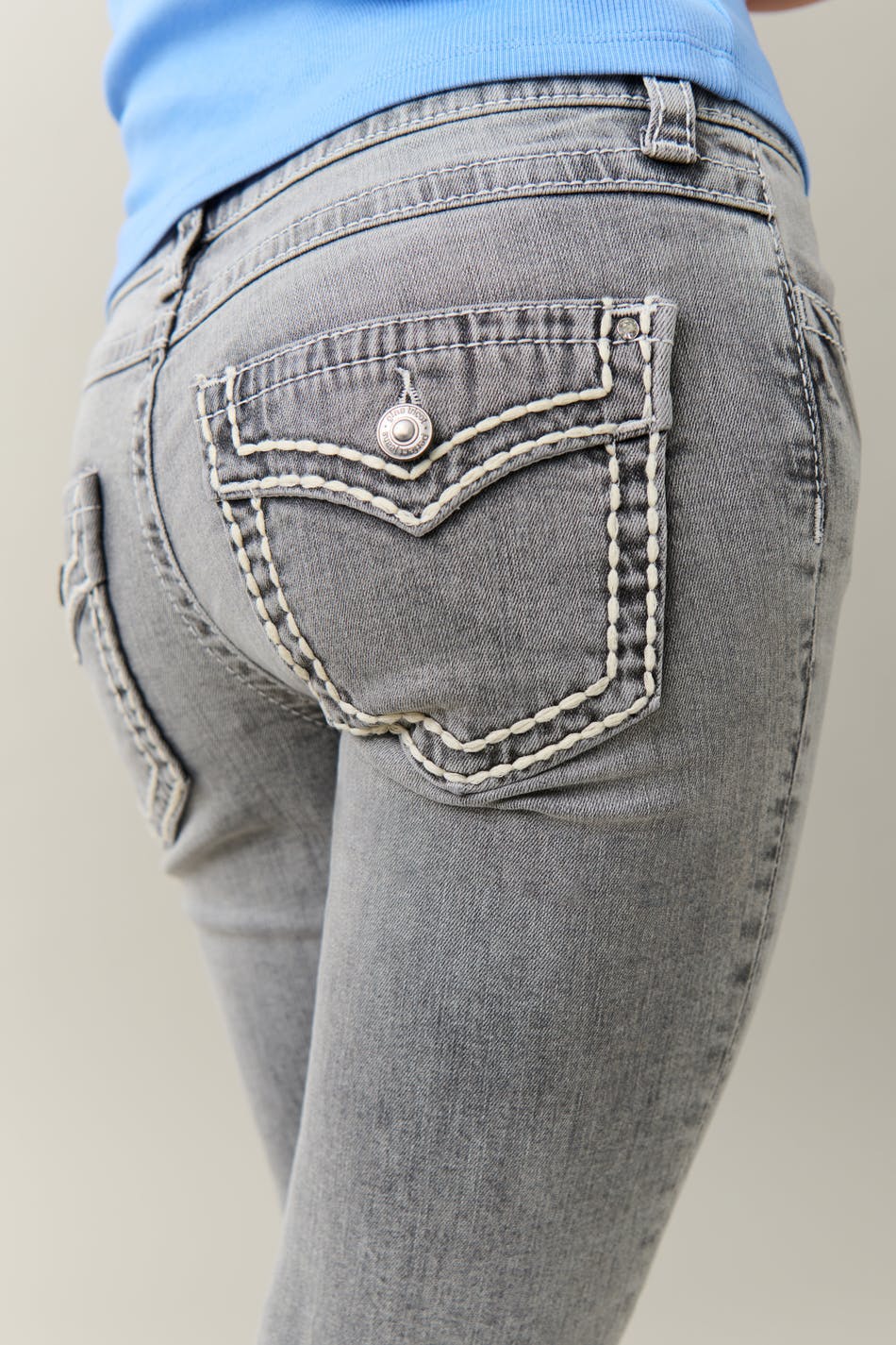 Low boot embroidery jeans