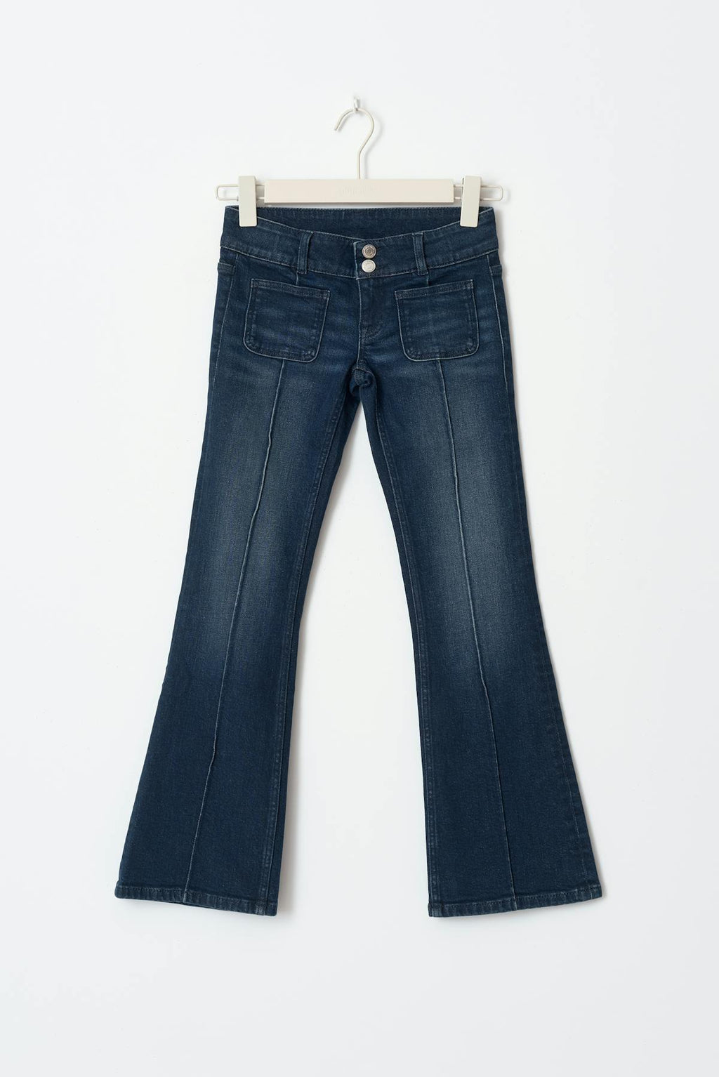 Pleated flare jeans