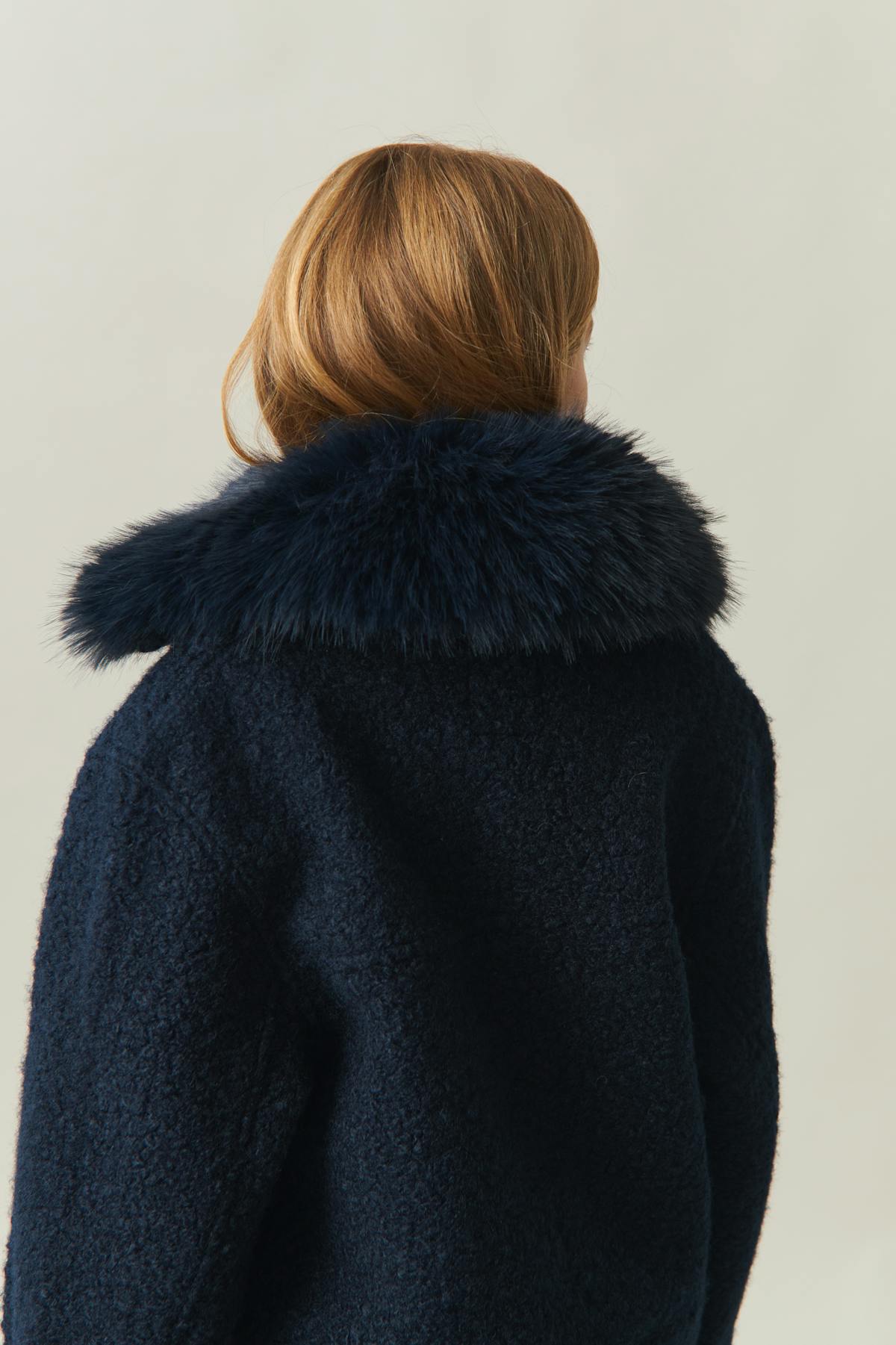 Y fur collar jacket