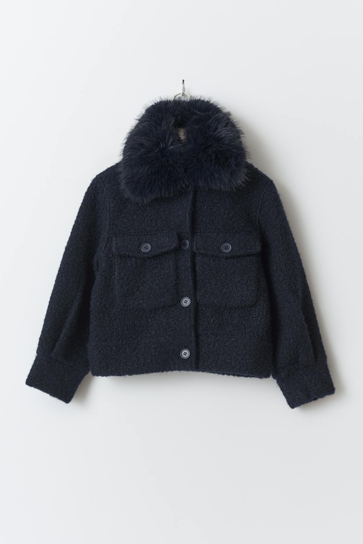 Y fur collar jacket