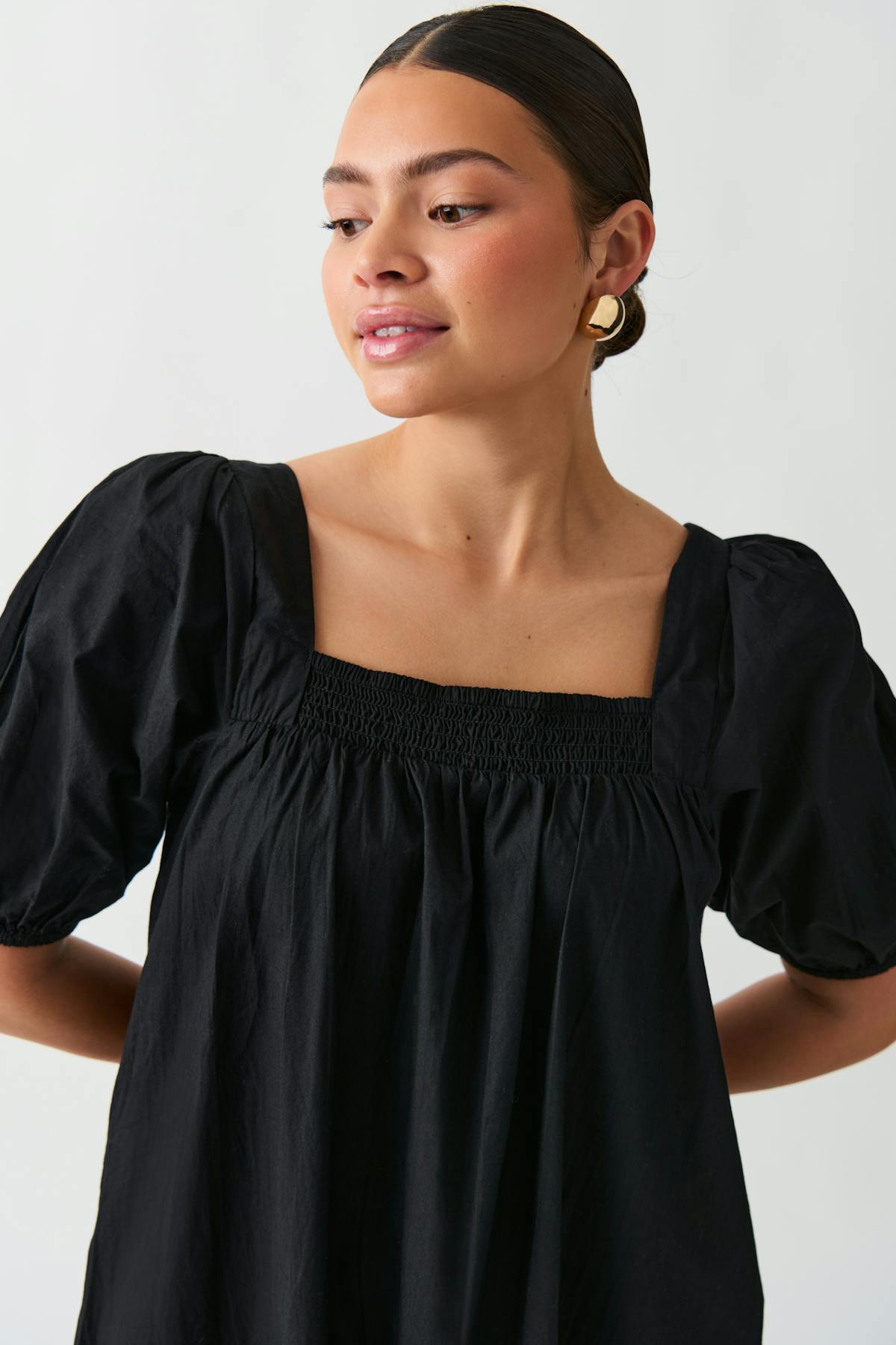 Puff sleeve midi dress