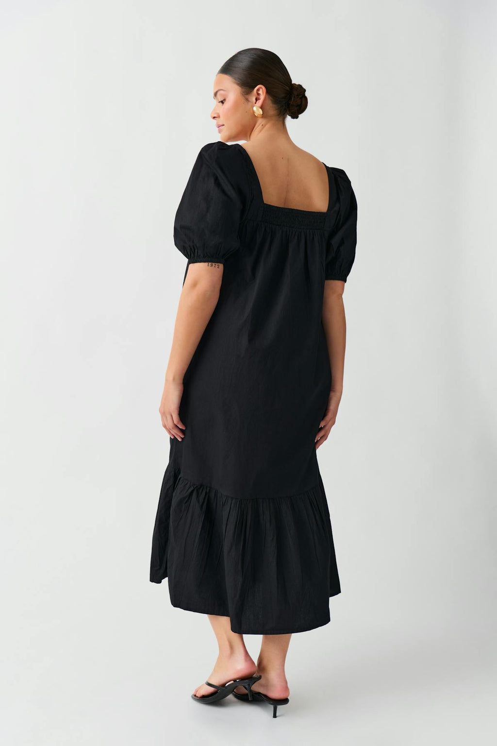 Puff sleeve midi dress
